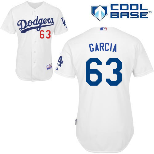 Yimi Garcia #63 Youth Baseball Jersey-L A Dodgers Authentic Home White Cool Base MLB Jersey